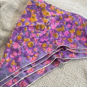 Purple Floral square silk scarf made in Japan